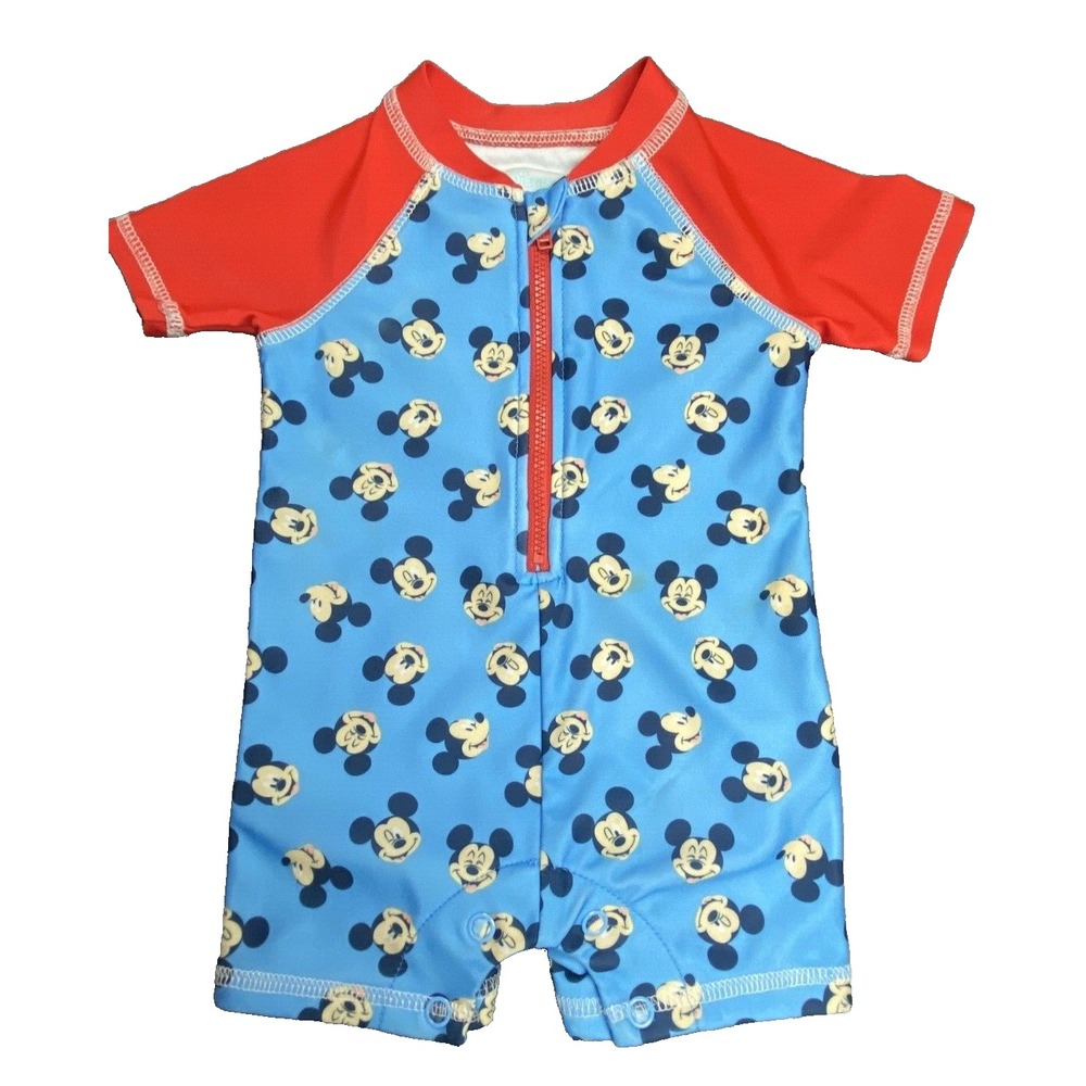 Disney‎ Baby Mickey Mouse One pc Swimvsuit RashGuard 3/6 Months